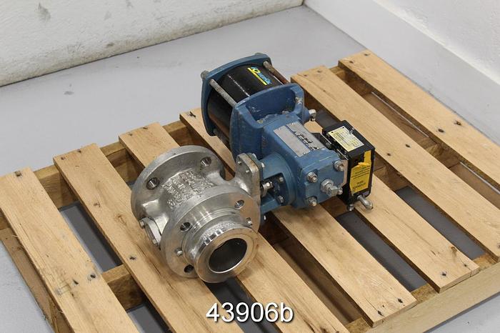 Used Dezurik 3" Air Operated V-Ball Valve, Stainless Steel Body #43906