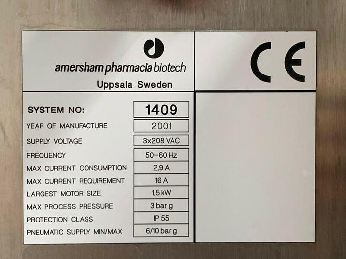 Used Amersham 1409 BioProcess System, Chromatography Skid 208V