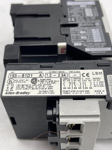 Used AB ALLEN BRADLEY 100-A09ND3 Ser B, 193-B1D1