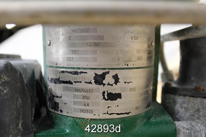 Used Fisher V150 2" Vee-Ball Valve, Stainless #42893