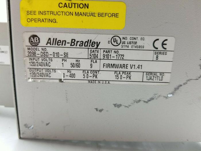 Used Allen Bradley 2098-DSD-010-SE Kinetix Ultra3000 Servo Drive Ser B SAME DAY SHIP!