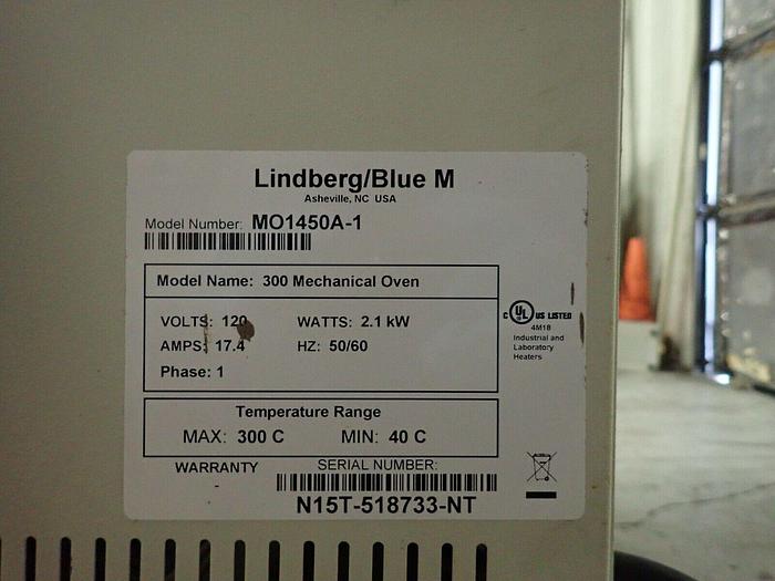 Used Thermo Electron Lindberg/Blue M Model MO1450A-1 40-300°C Mechanical Oven