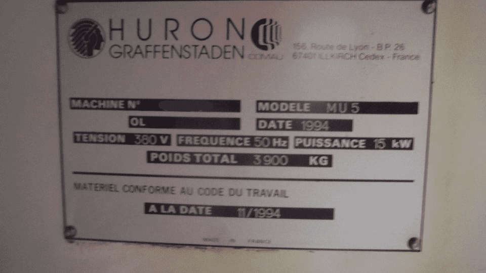 Used Huron MU 5 - Milling Machine - 1994