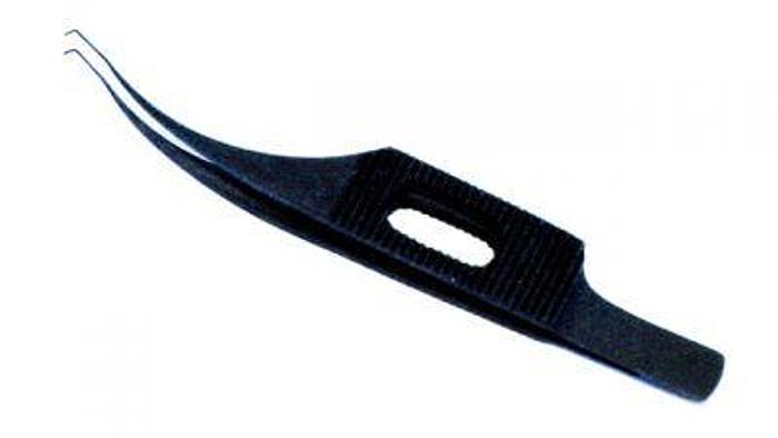 Used Ophthalmic Forceps Suture Tying Notched Micro Curved Black Finish WEISS B1401