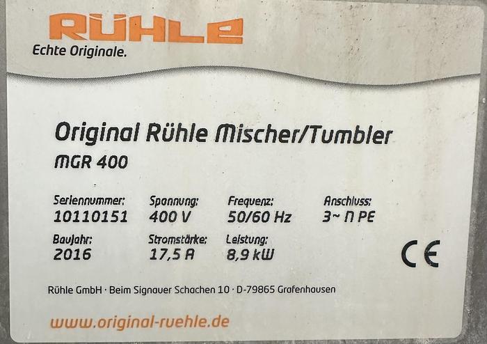 Used MELANGEUR RUHLE MGR 400