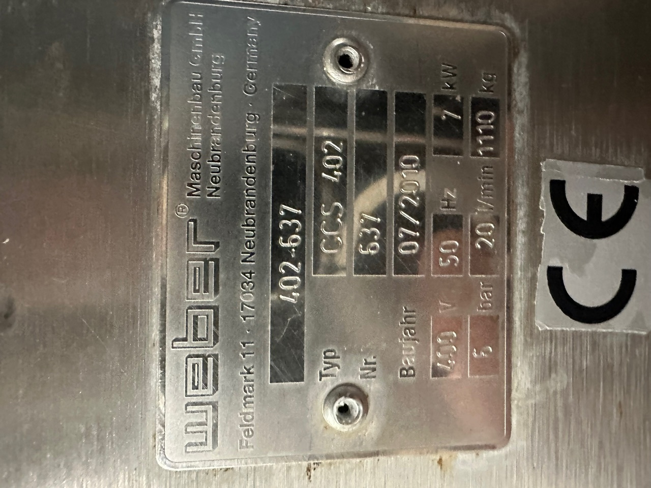 D'occasion TRANCHEUR WEBER CCS 402