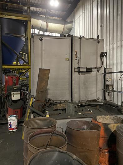 Used 1999 WHEELABRATOR 2 WHEEL SPINNER HANGER SHOT BLAST MACHINE