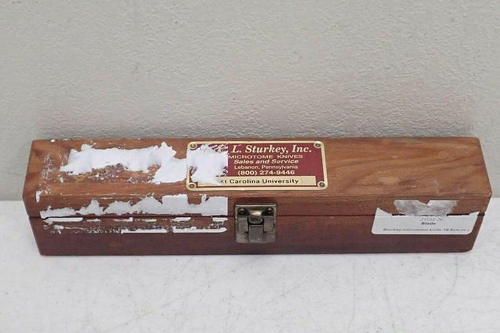 Used Sturkey E35A Microtome Blade Knife 16.5 cm/c in Case
