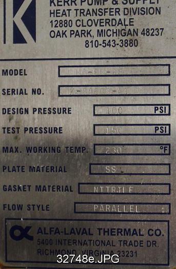 Used Alfa Laval M6-FM-38 Plate Heat Exchanger #32748