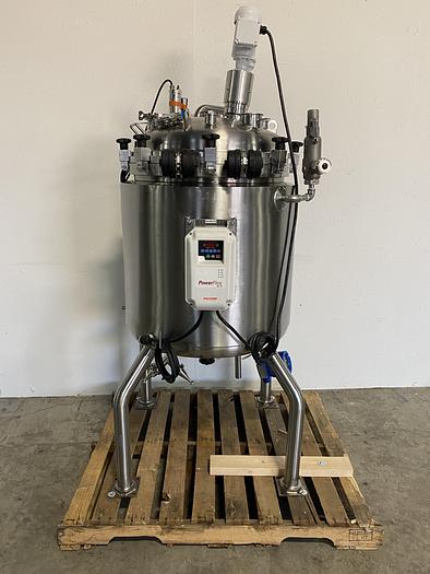 Used Allegheny Bradford 171 Liter Stainless Steel Jacketed Reactor 45 PSI w/ Agitator