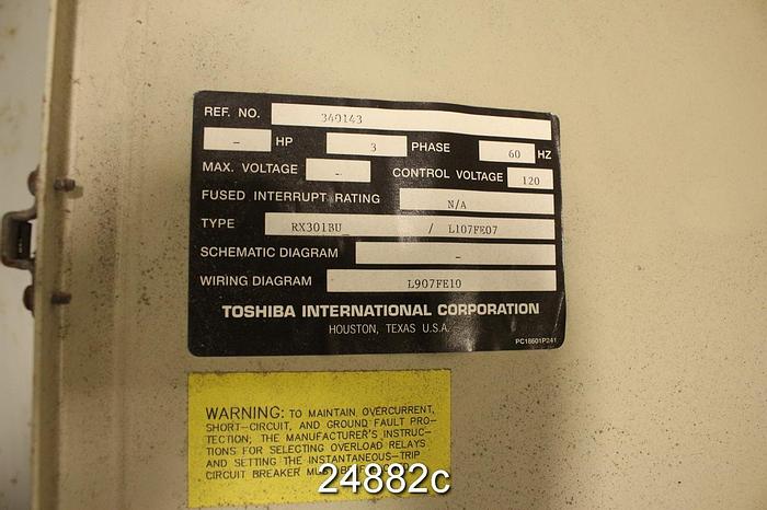 Used Toshiba RX Soft Starter, 300Hp, 460V, Type RX301BU/L107FE07 #24882