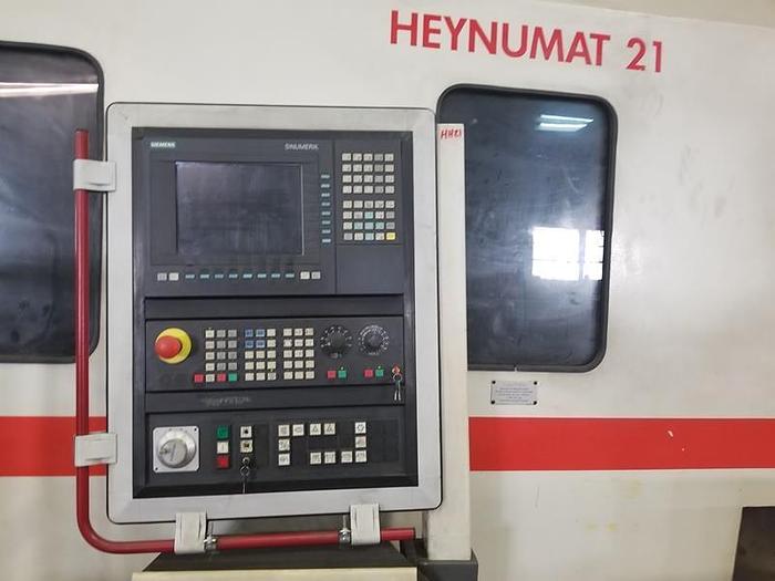 Used 1999 Heyligenstaedt CNC Lathe, Model Heynumat 21U/6000, 18" & 20", 28" Swing, 238" B/C, 1800 rpm, 75 hp, Siemens 840D CNC