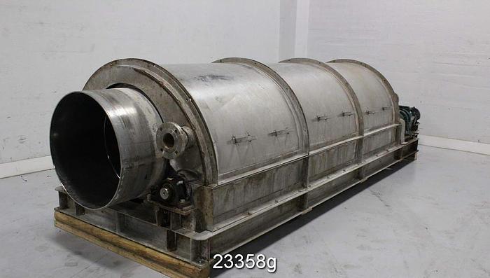 Used Fkc RST-S630X3000L Rotary Screen Thickener, 2Hp Drive, 460V, 24"X120"  Thickening Cylinder, Perforated Plate Hole Diameter Approx. 0.038" #23358