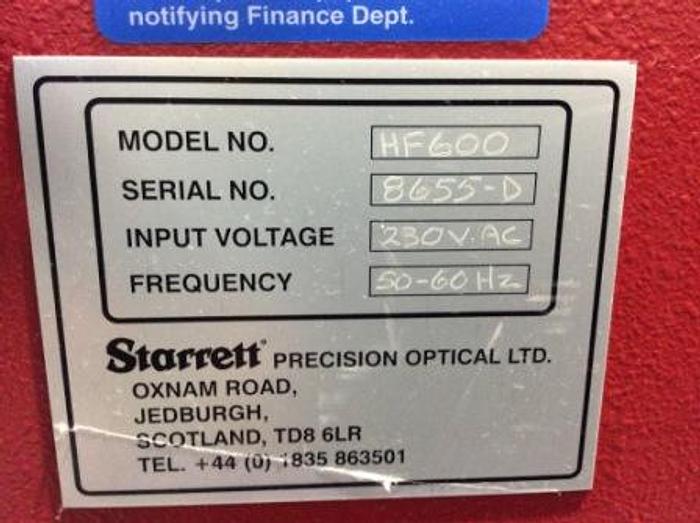 Used Used Starrett HF600 Horizontal Floor Standing Profile Projector