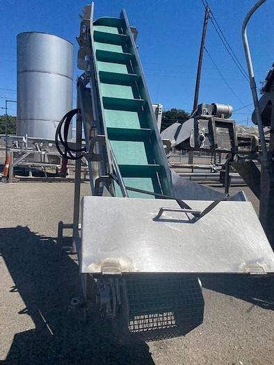 Used Stainless Steel Incline Conveyor, Approximately 12" x 8' No MFG Tag