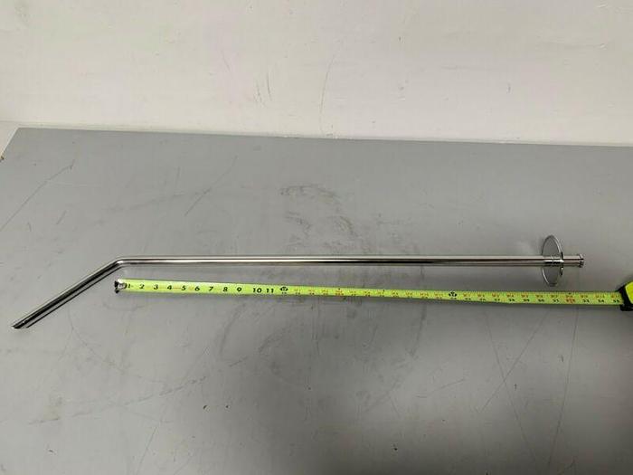 Used Fluid Line 35" Stainless Steel Siphon Tube w/ Slanted Outlet & 3/4" Sanitary Fit