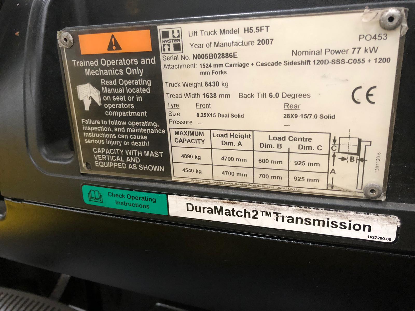 Used 2007 Hyster H5.5FT
