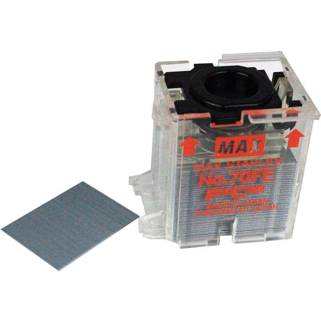 Max No. 70FE Flat Clinch Staple Cartridge For EH-70F & IDEAL 8560 - Pack of 10