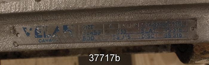 Used Velan 6" Hand Operated Knife Gate Valve #37717