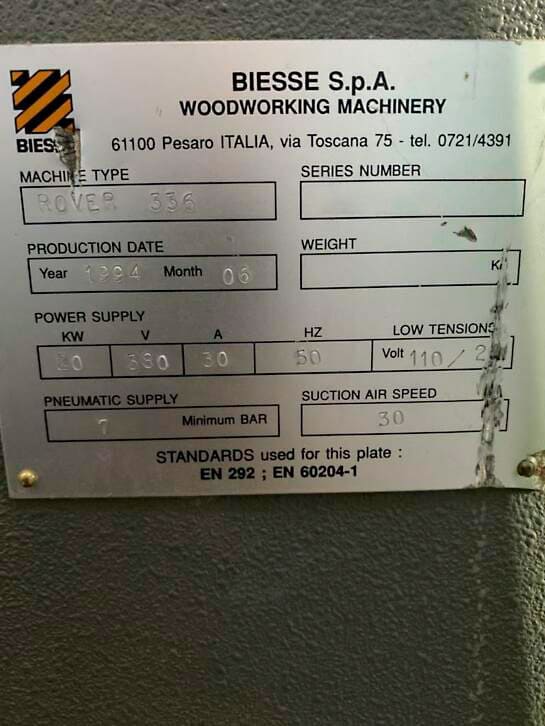 Used Biesse Rover 336 ATC - CNC Machining Center - 1994