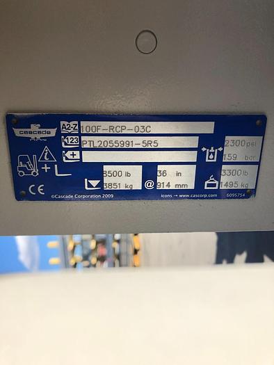 Used 12,000 POUND YALE ROLL CLAMP TRUCK MODEL GLC120VXPRS W/ 72" CLAMP MFG. 2015