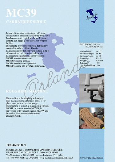 MC39 - CARDATRICE SUOLE / ROUGHING MACHINE
