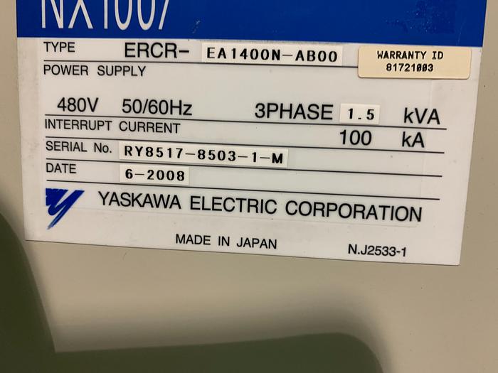 Used MOTOMAN SSF2000 (YR-SSF6-A00) 6 KG X 1,378mm REACH 6 AXIS CNC ROBOT WITH NX100 CONTROL