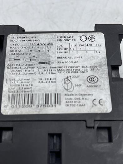 Used Siemens 3RT1023-1A