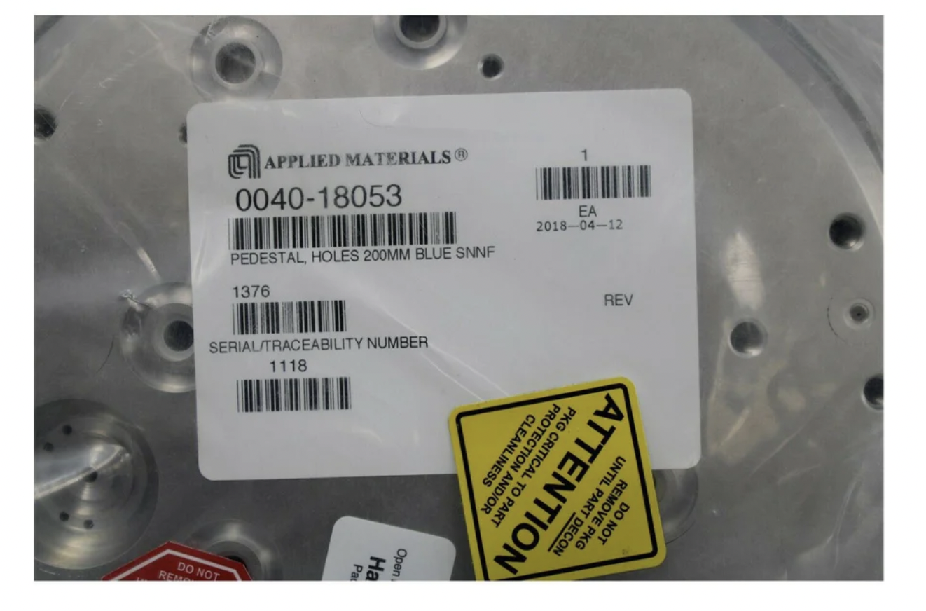 Used AMAT PEDESTAL HOLES 200MM BLUE