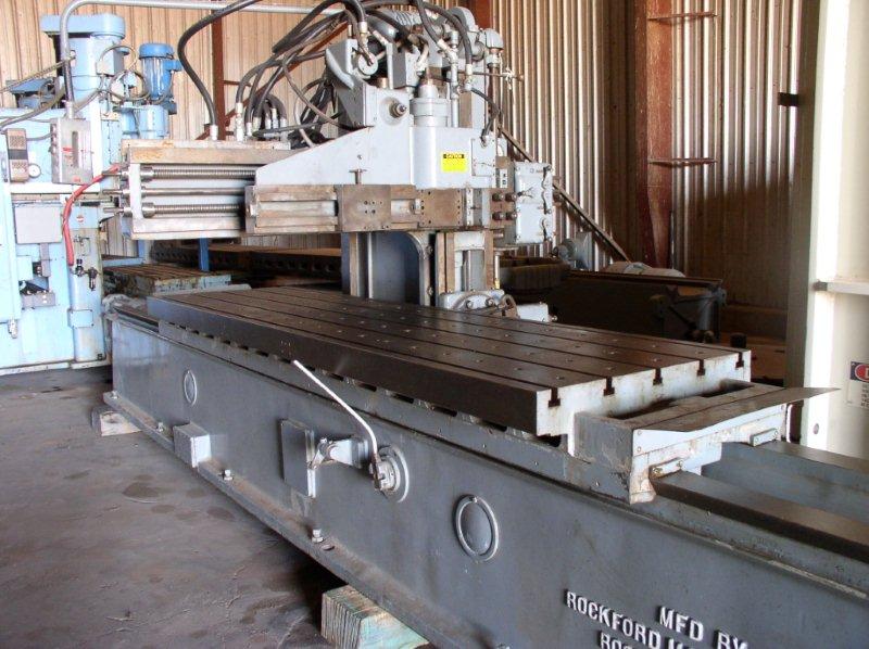 Used 25" x 56" x 132" ROCKFORD Openside Planer; 3 Heads; Oilgear Hyd. Sys.