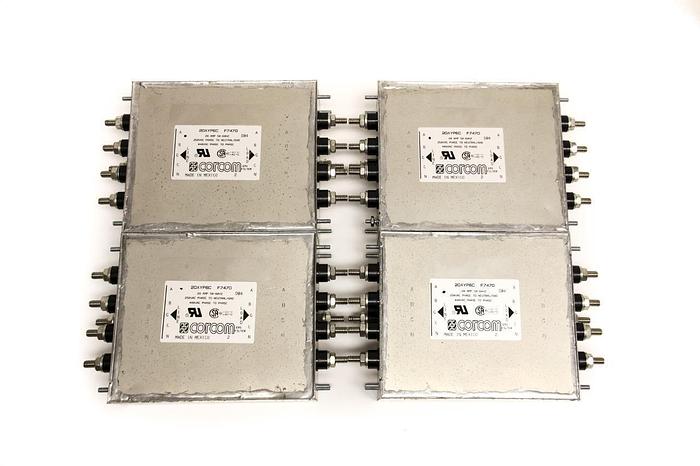 Used Corcom EMI Power Line Filter 20A 50-60Hz 250V-440V 20AYP6C F7470 Lot of 4 (5234)