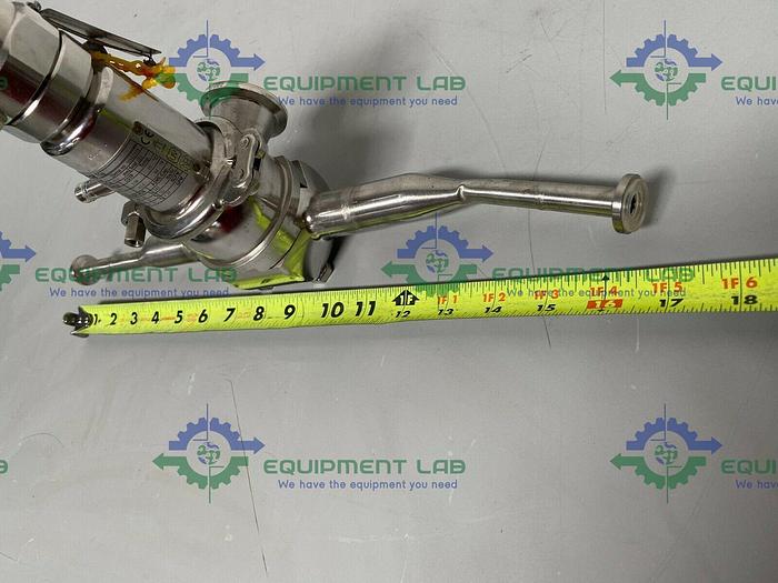 Used Leser 4854.7748 Stainless Steel Valve w/ Piping & 1 1/2" & 3/4" Sanitary Fitting