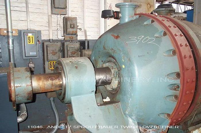 Refurbished Sprout Waldron R42EMAII Twin Flow Refiner, 42", Electro-Mechanically Actuated, Recently Rebuilt, With Guards, Coupling, Pedestal Controls #11046