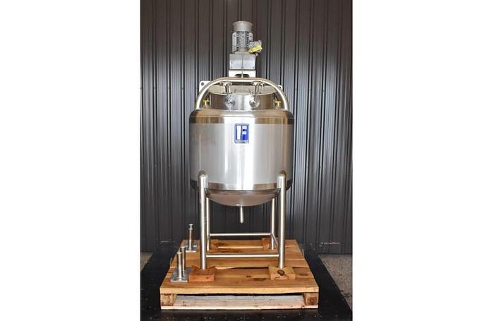 USED 60 GALLON JACKETED TANK, 304 STAINLESS STEEL, WITH SWEEPER MIXER, ''UNUSED TANK''