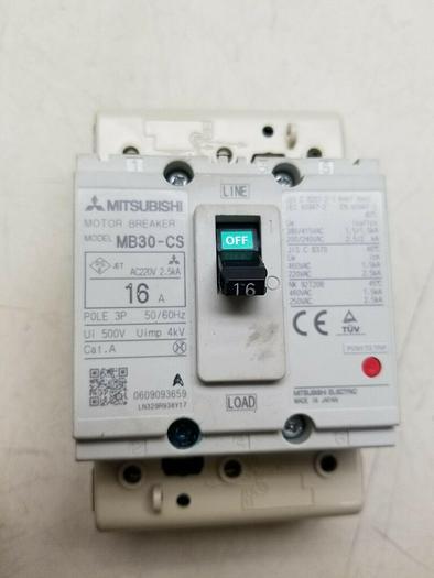 Used MITSUBISHI MB30-CS CIRCUIT BREAKER 16A, 3POLE 50/60HZ MB30CS