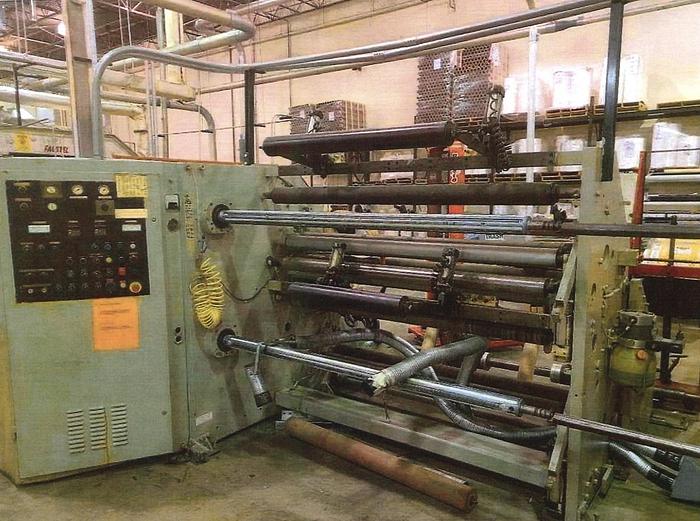 Used 62" DUSENBERY MODEL 735QJ DUPLEX CANTILEVERED SLITTER REWINDER - PENDING SALE