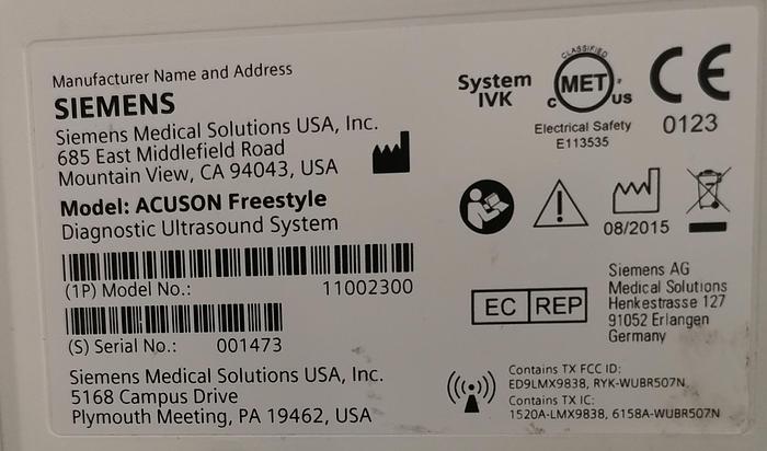 Gebraucht Siemens Acuson Freestyle Flachbildschirm portabel diagnostik Ultraschallgerät mit kabellosen Schallköpfen auf Trolley
