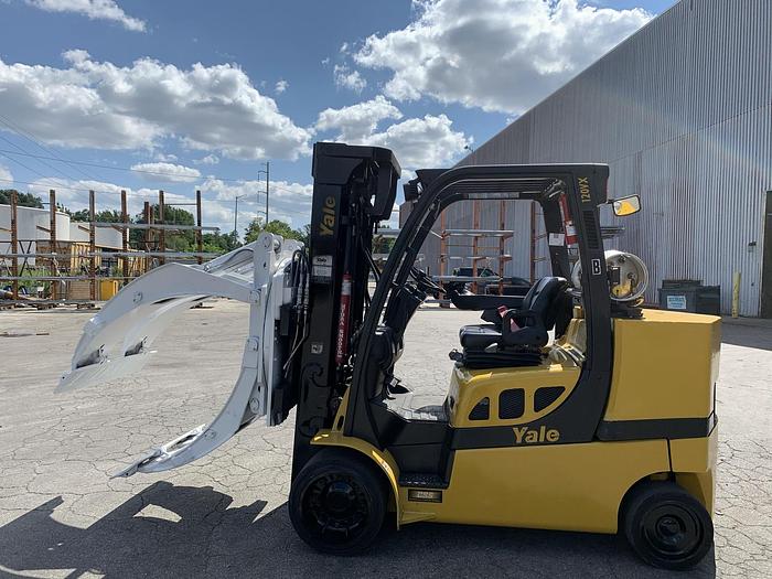 Used 12,000 POUND YALE ROLL CLAMP TRUCK W/ 72" CASCADE PAPER CLAMP