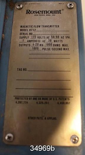 Used Rosemount 8712 RA12M4 Magnetic Flow Tube Transmitter #34969