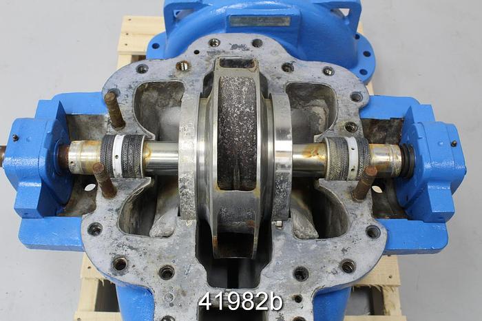 Used Goulds 3410 6x8x14 Split Case Pump, SS Casing, 5-Vane Single Straight 12.25" Impeller #41982