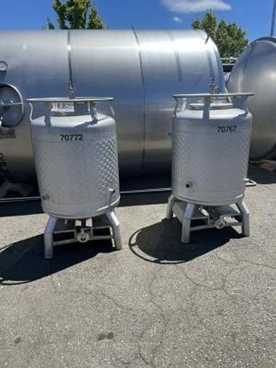 (2) available - 450L/ 3.5 bbl jacketed brite tanks