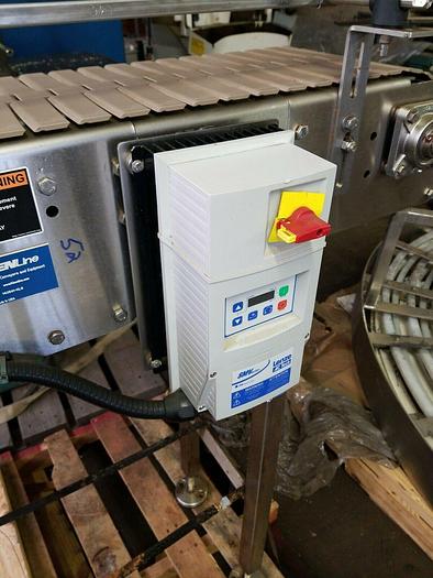 Used Stainless Steel 10" x 43" washdown Conveyor With Plastic Belt