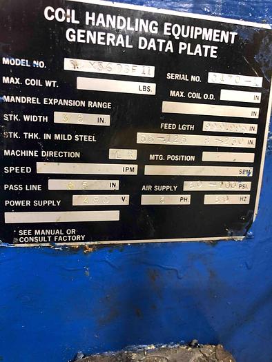 Used 36" WIDE X .250 CWP FEED LINE