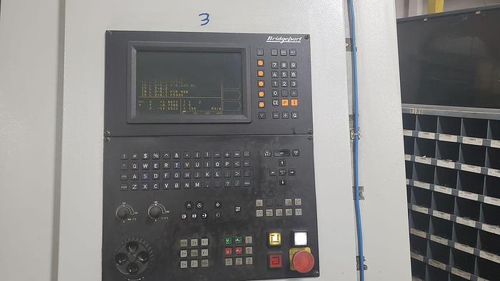 Used 2000 Bridgeport Vertical Machining Center, Model TC 3G, 14" X 36" Table, 30" X travel, 16" Y Travel, 20" Z Travel, 9.5HP, 10,000 rpm, 22 ATC, Bridgeport CNC