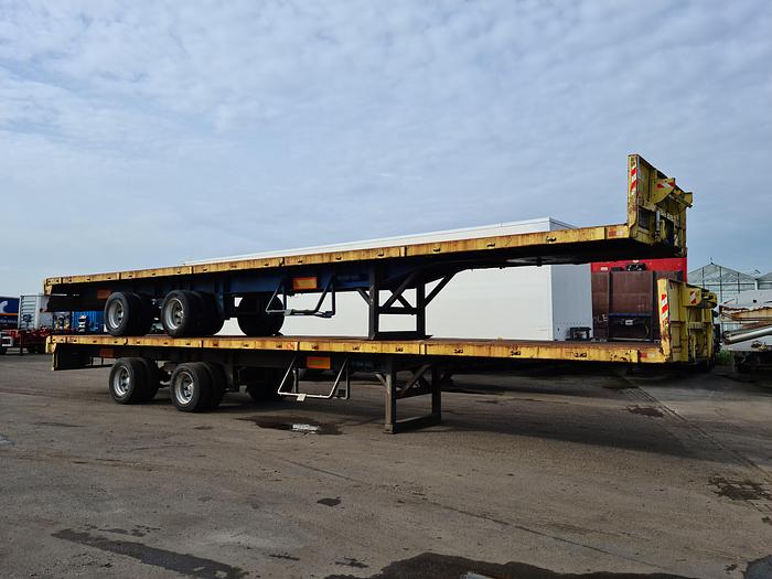 Used 1979 2 AXLE FLATBED TRAILER STEEL SUSPENSION STEEL FLOOR GROENEWEGEN