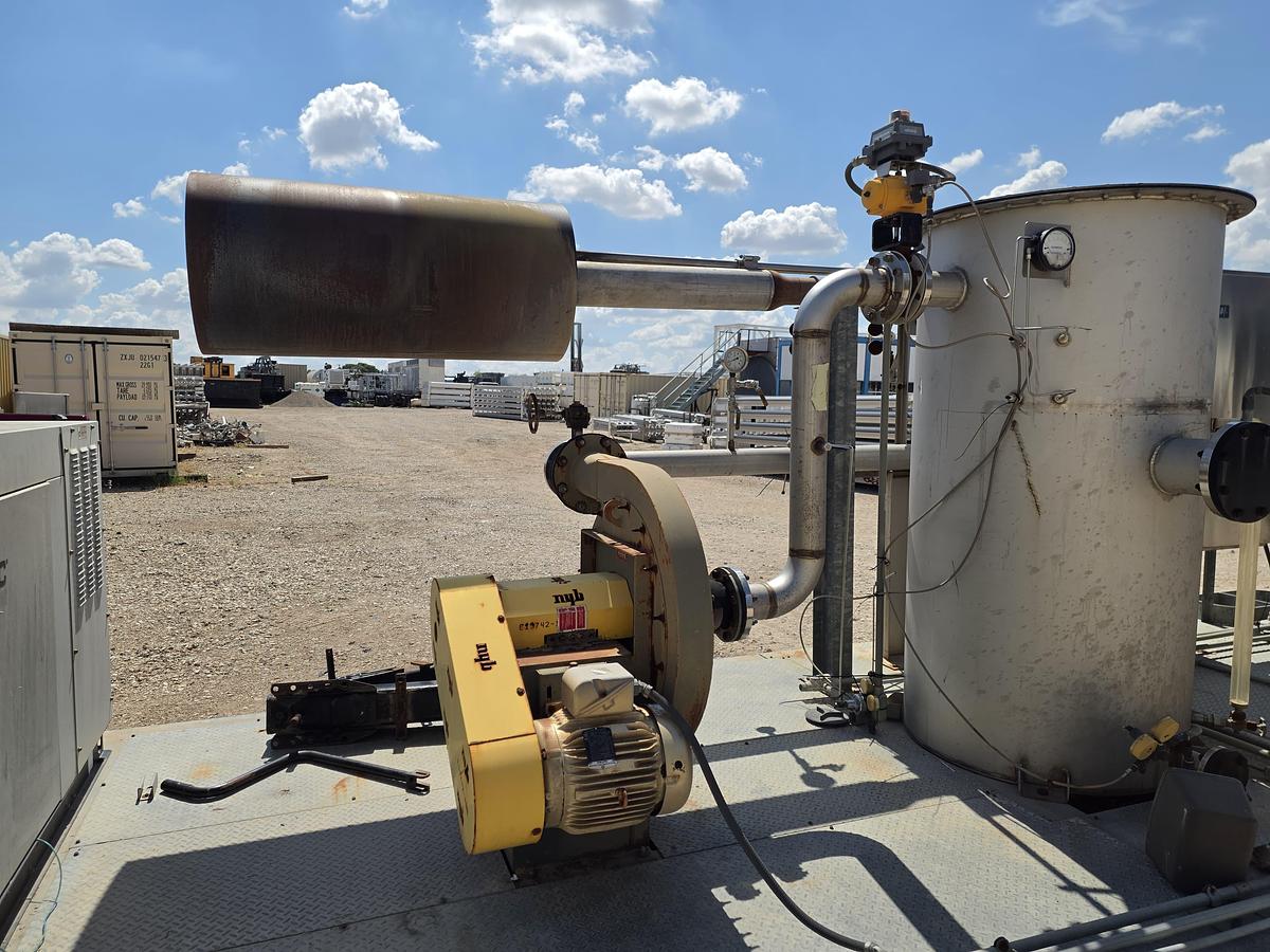 Used Parnel Biogas PNL-101 Landfill/Digester Gas Flare Skid – Blower, Flame Safety Controls & Generac Standby Generator