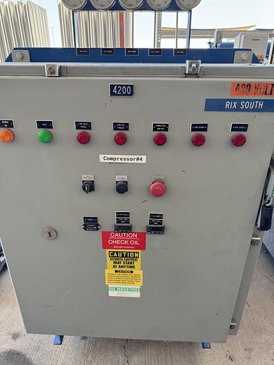 Used RIX 4VX SERIES 40HP Helium compressor 60 scfm 50 psi to 3300 psi