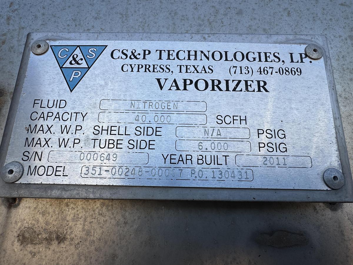 Used CS&P Nitrogen Pumper Skid 40,000 SCFH / 6,000 PSIG Pump and Cryotank and Vaporizer