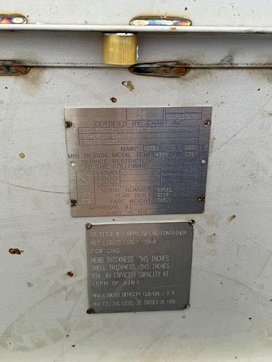 Used LNG Storage 18,000 Gallons Chart with 2 pumps - Brand New - Underground  Horizontal