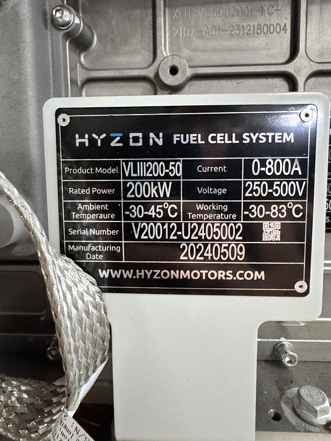 2024 Hyzon VLIII200-50 200KW Rated Power Fuel Cell System - Hydrogen Fuel Cell